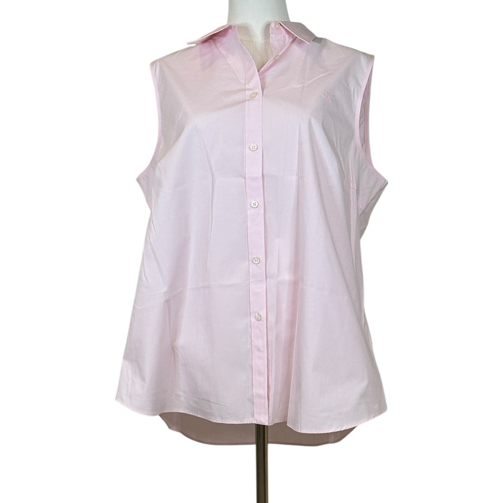 Ralph Lauren Light Pink Sleeveless Button-Down Shirt XL - Picture 8 of 17